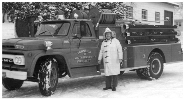 Hoyt Wice with first new fire engine - 1965